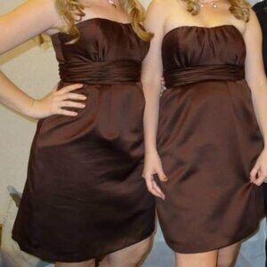 Short Mocha Brown Bridesmaid Dress